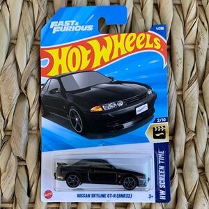Hot Wheels Black Nissan Skyline GT-R BNR32 Car Fast Furiuos Hotwheels New 2025